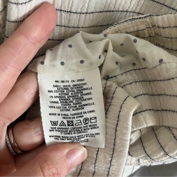 CARTONNIER x ANTHROPOLOGIE Oversized Stripe Cotton Gauze Double Breasted Blazer - Picture 10 of 11